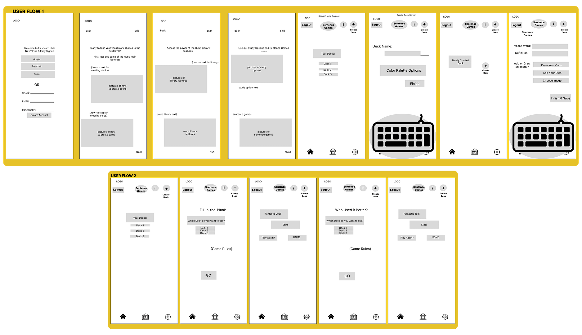 FH Mid-Fidelity Wireframes
